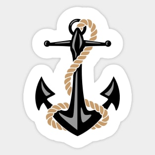 Classic Nautical Anchor and Rope Design Sticker